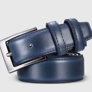 Mio Marino Men's Dual Loop Leather Belt Indigo 60in